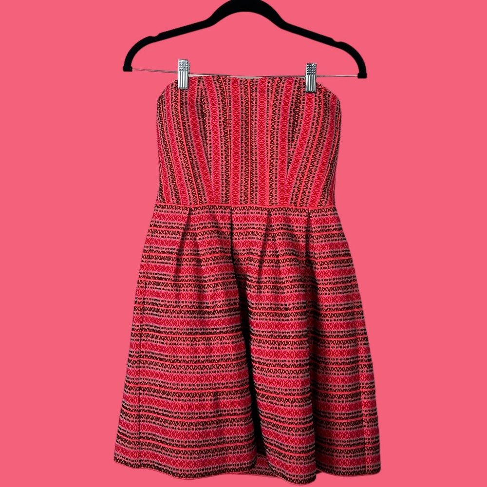 Structured Strapless "Bandage" Style Party Dress Sz S